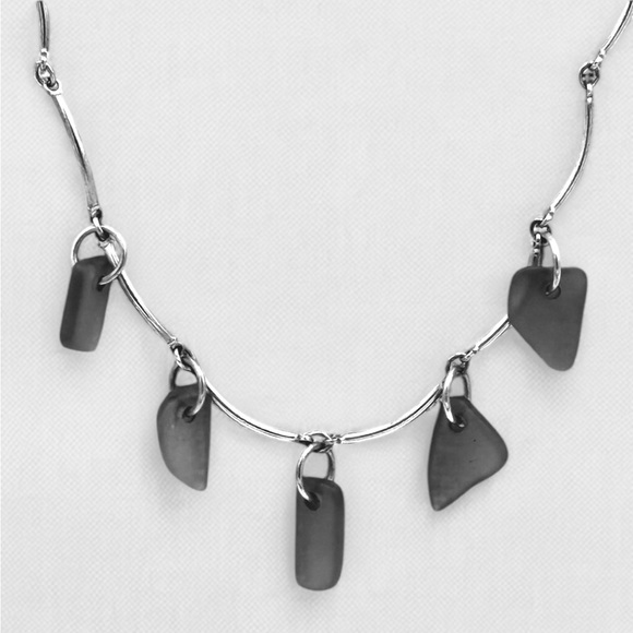 Gorgeous 925 Sterling Silver Necklace with Agate, Chalcedony and Amethyst! - Picture 2 of 4